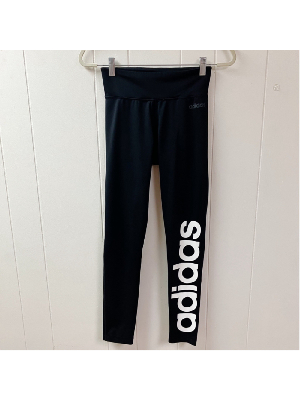 Athleisure ADIDAS Climalite Womens Linear LOGO Performance Leggings Small Black